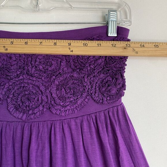 Design History Maxi Strapless Dress S Purple Floral Smocked Beach Resort Summery - Picture 4 of 7